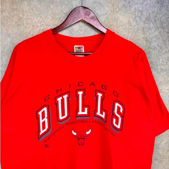 Vintage 90s Chicago Bulls NBA T Shirt Sz XL Red Basketball Pro Player - Picture 4 of 8